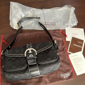 Coach Signature Soho Handbag Black K05Q-6314 - NWOT